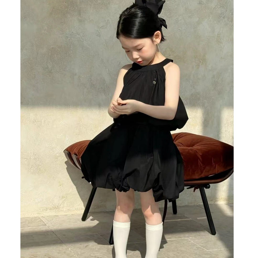 Alice *075*茉莉岛女童夏季新款日常黑色纯M套装