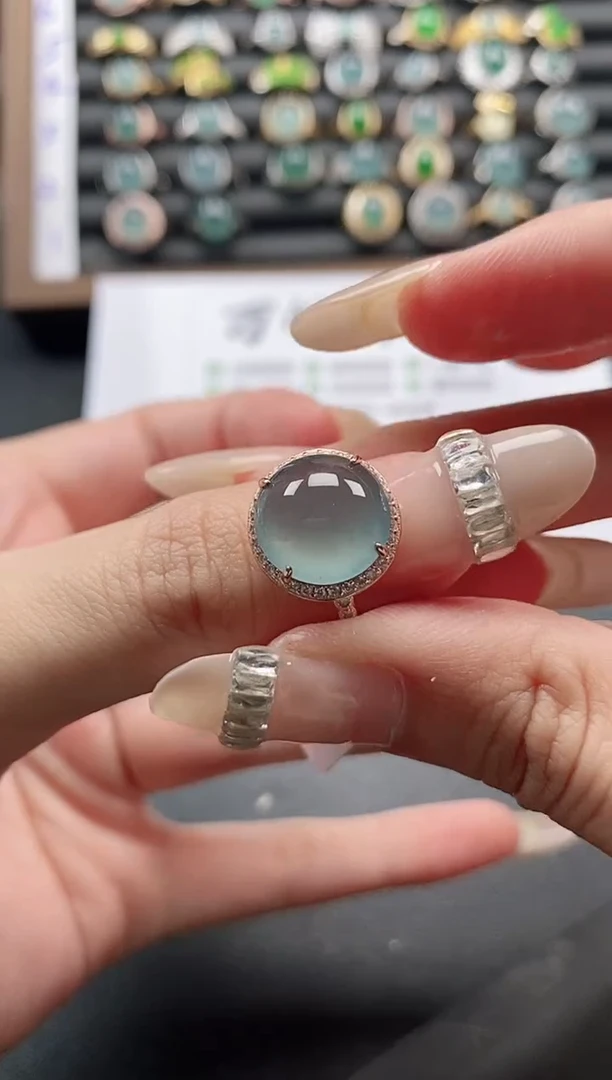 银S925镶嵌戒指翡翠51511