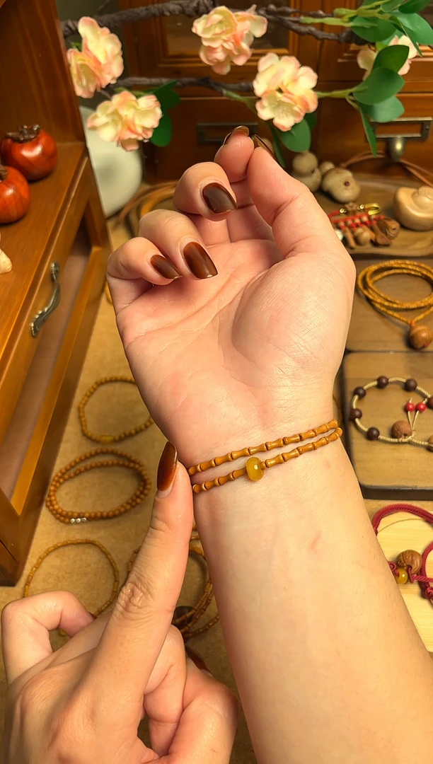 桃核竹节双圈跑环    一物一拍