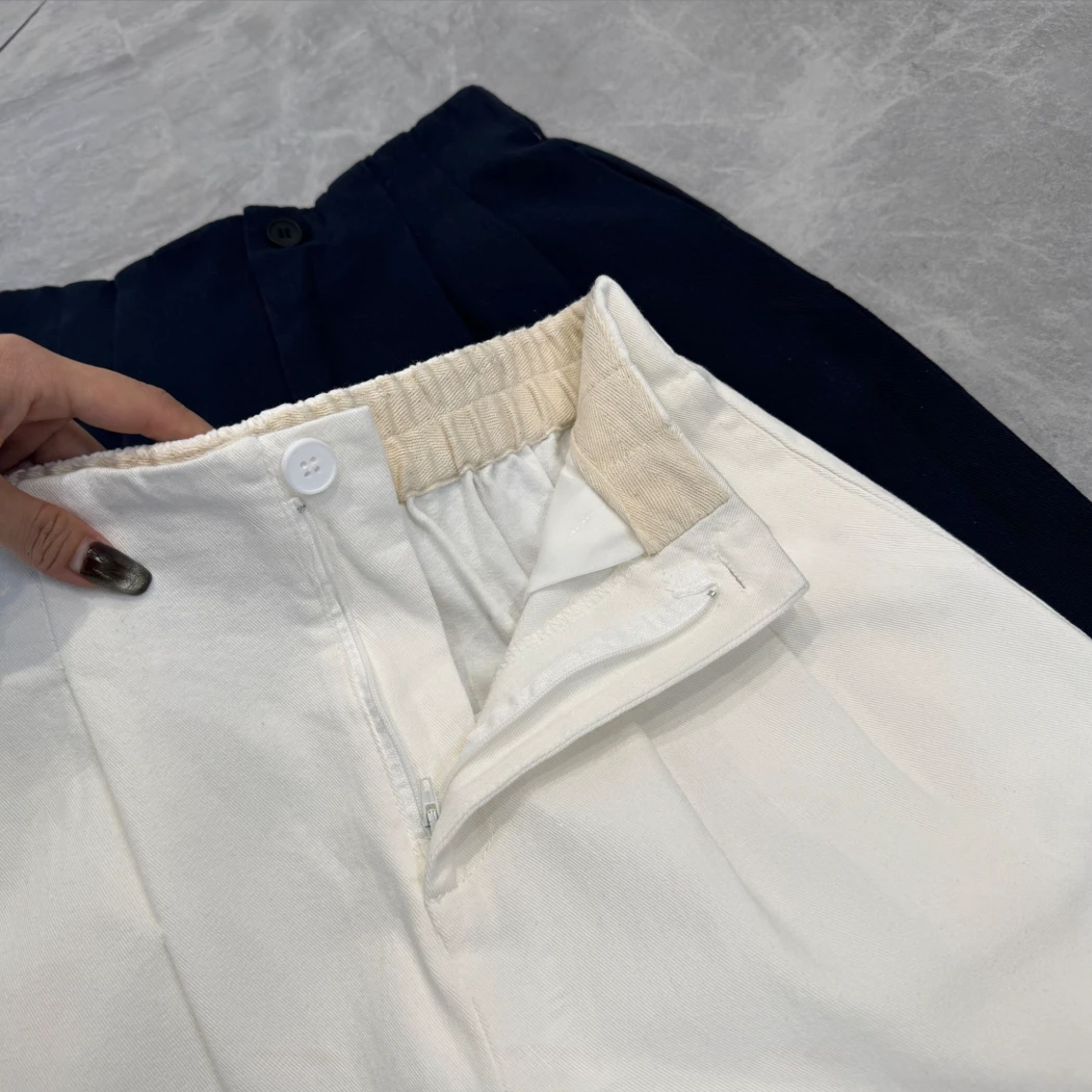 【纯棉 -做过洗水-后期不缩水】气质阔腿裤女2025秋纯棉高腰直筒裤