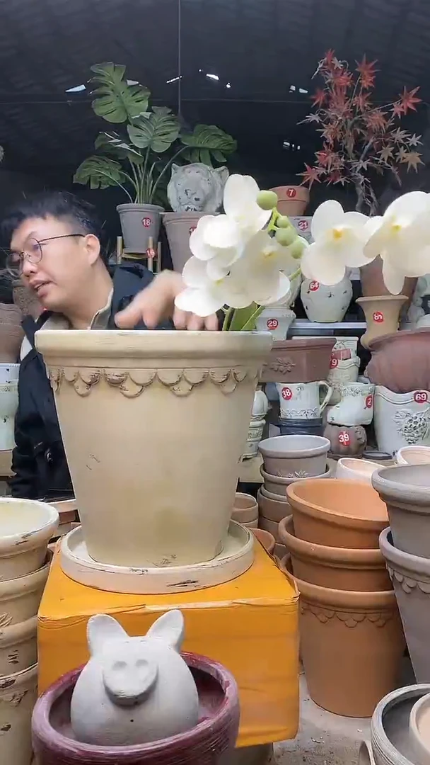 【闪购商品】缸1套25*23作旧陶巴洛克陶土托
