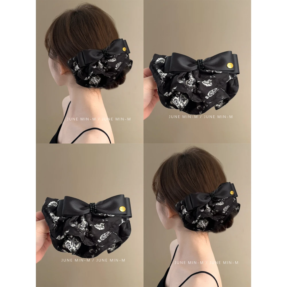 国风美人~新中式国风水墨蝴蝶扎发夹气质盘发后脑勺燕尾夹抓夹