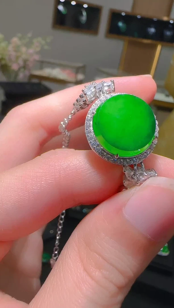 【闪购商品】翡翠手链银S925镶嵌天然翡翠A货多样性发一件