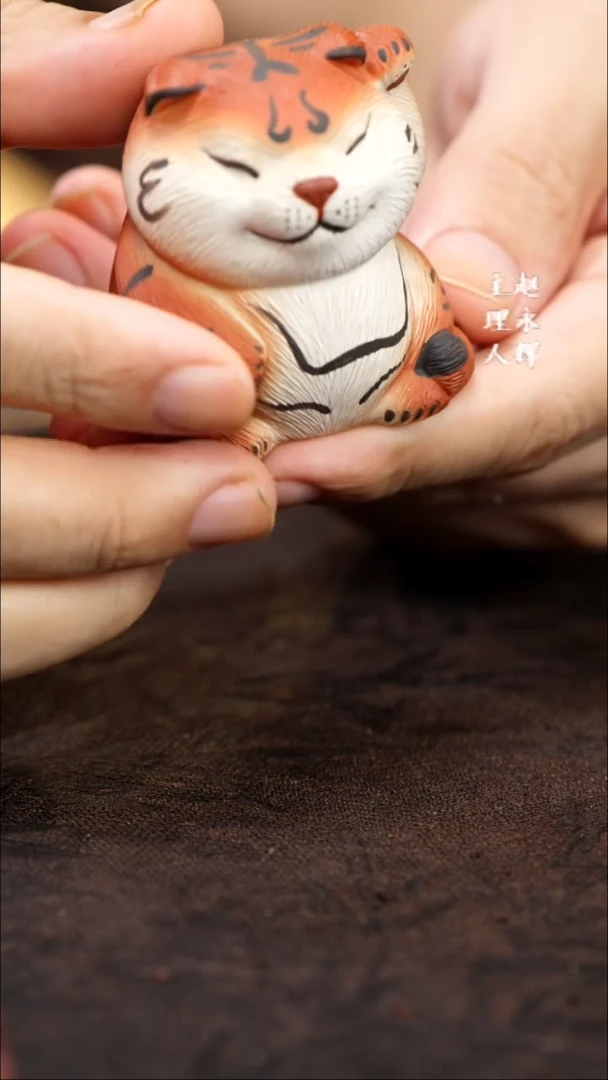 紫砂茶宠紫砂招财虎小
