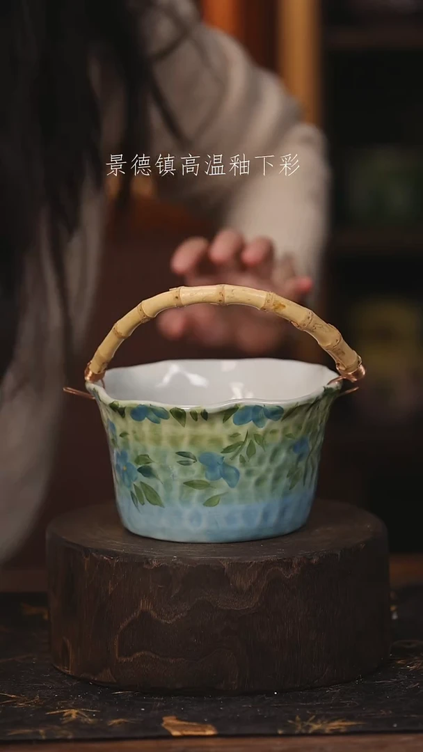 陶瓷景德镇高温釉下手绘陶瓷@L118@