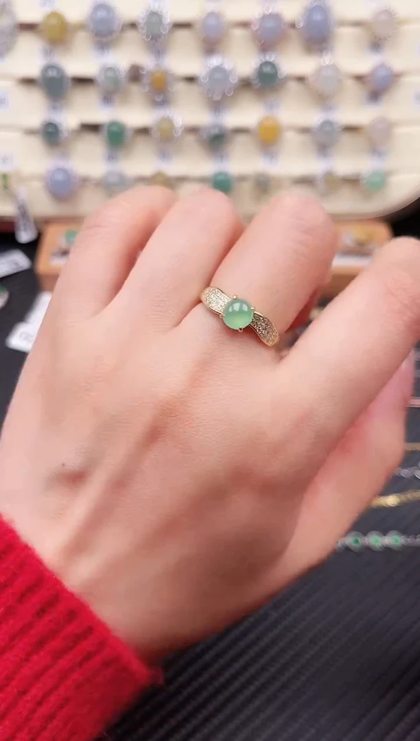 【闪购商品】翡翠戒指银S925镶嵌戒指