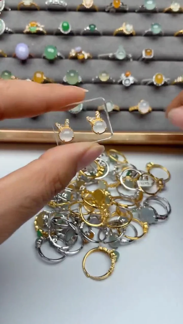 银S925镶嵌戒指翡翠.