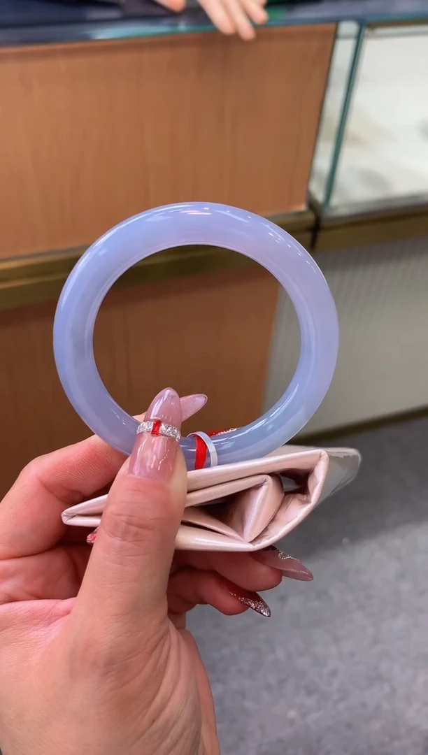 未镶嵌手镯翡翠-F41-圆条55