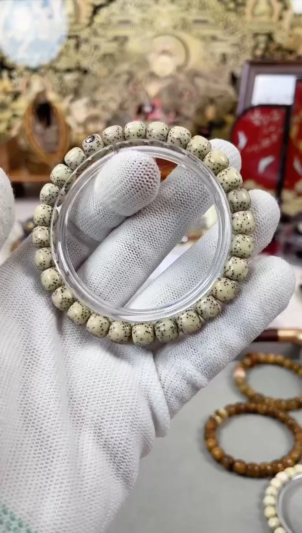 手串星月菩提8*7月带双大留白 月朗星稀 银标级 一物一图！