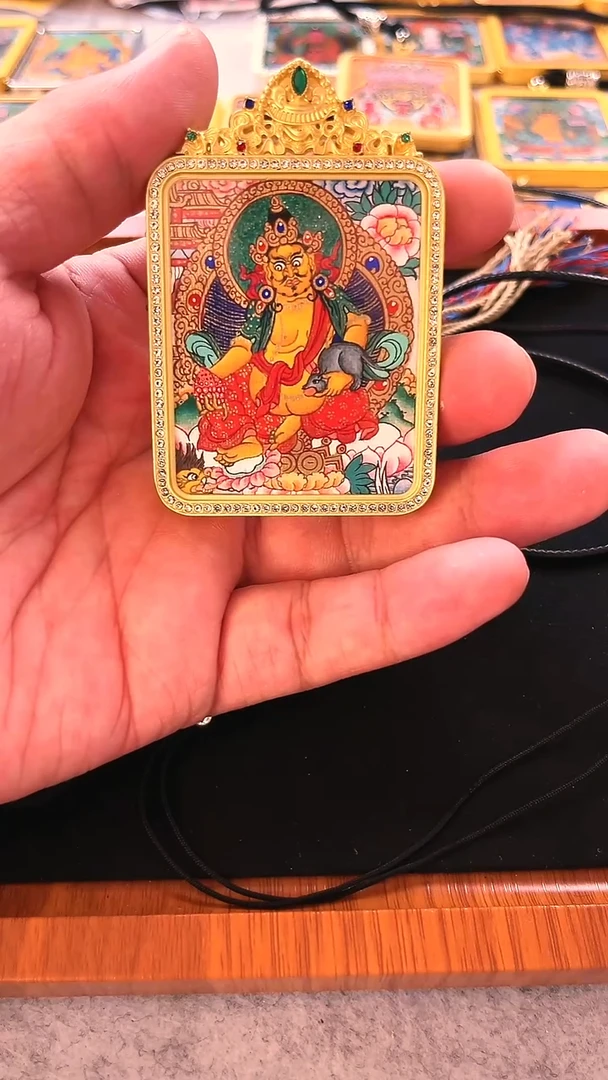 吊坠i****?纯手绘黄老爷 普贤唐卡
