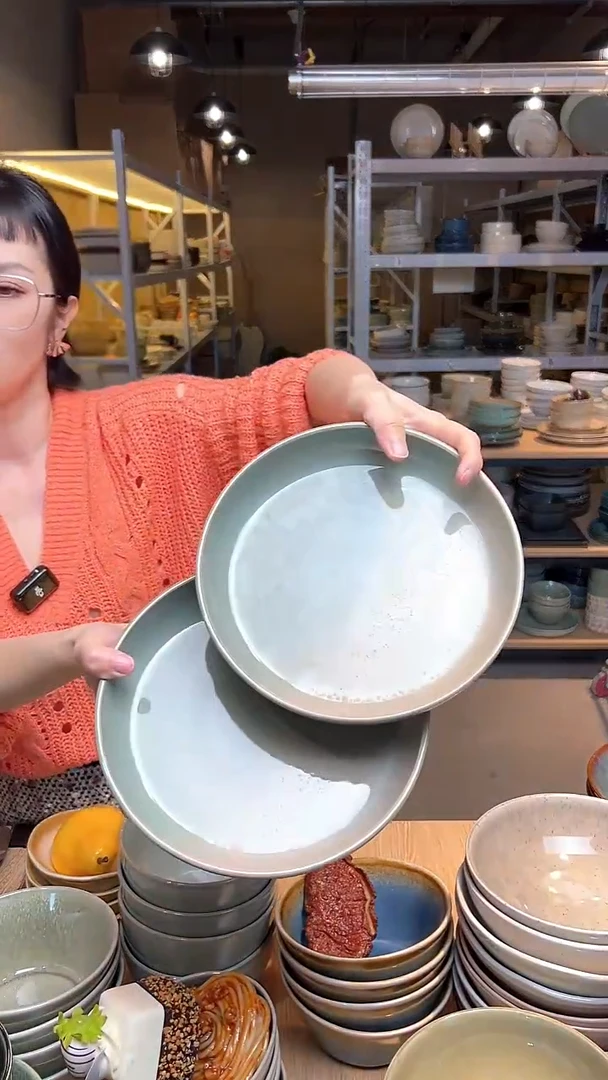 瓷52外贸尾货高温釉下彩陶瓷餐具默认微瑕