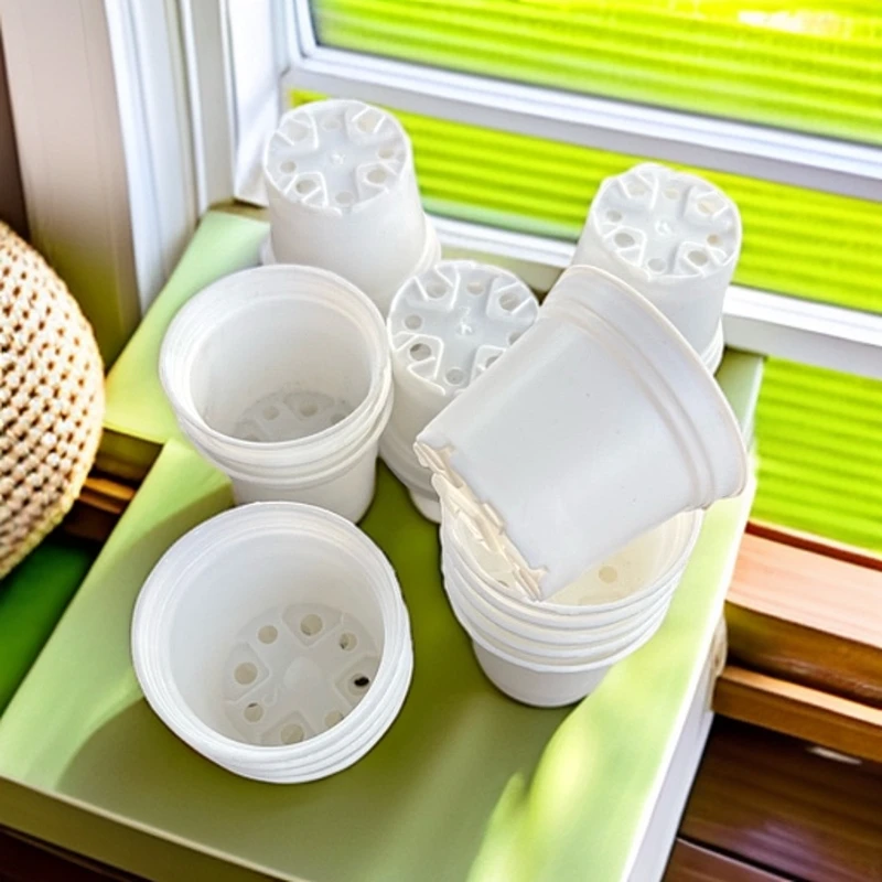 5.5盆公分白圆盆迷你花盆生石花塑料花盆拇指花盆耐晒