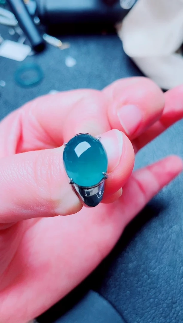 银S925镶嵌戒指翡翠111