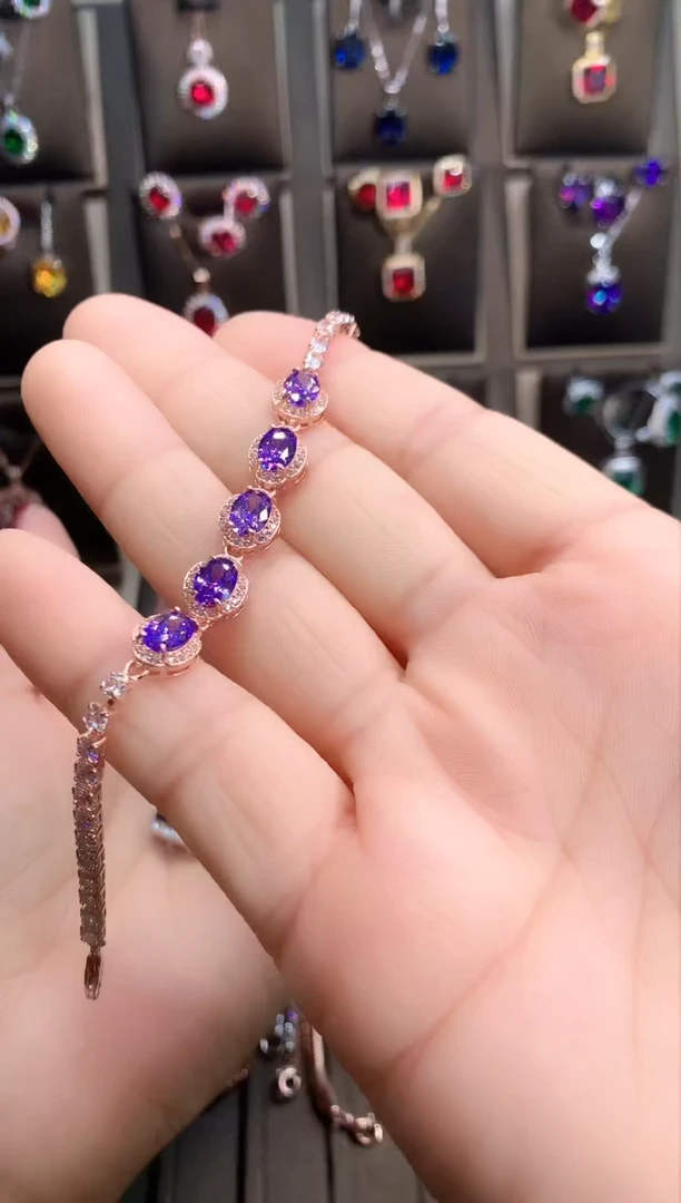 【闪购商品】烟晶手链银S925镶嵌玫瑰金