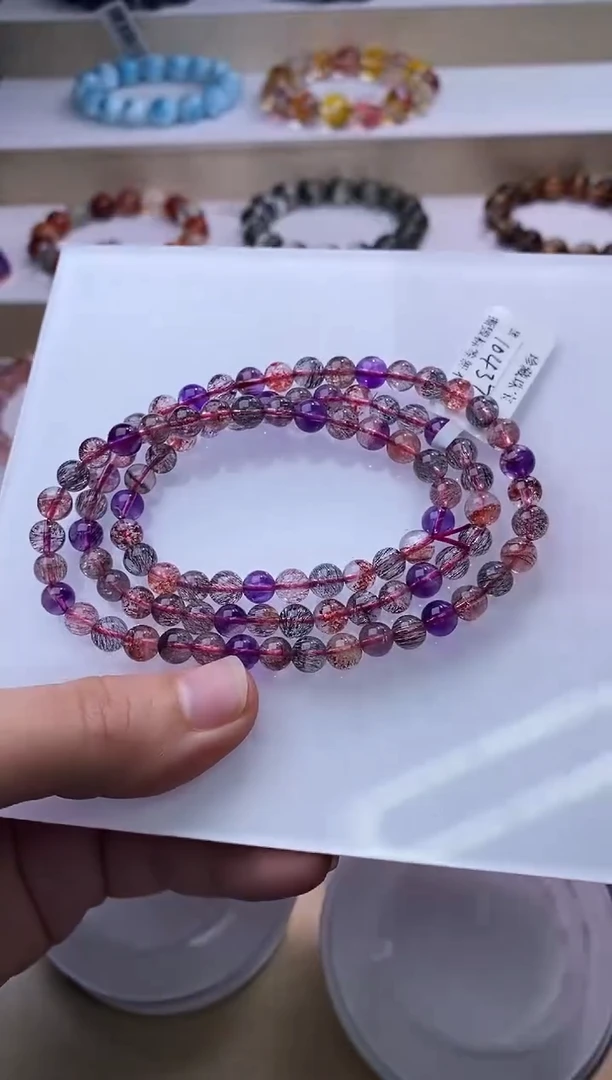 【闪购商品】水晶手链未镶嵌黑加仑超七多圈6m+