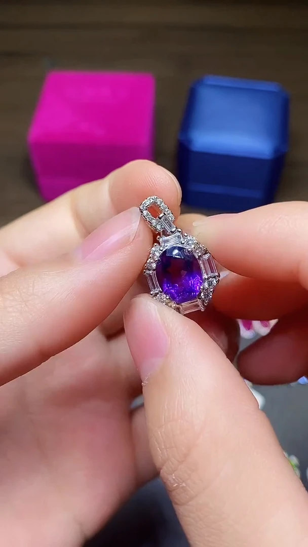 【闪购商品】紫晶吊坠(赠链)银S925镶嵌.......