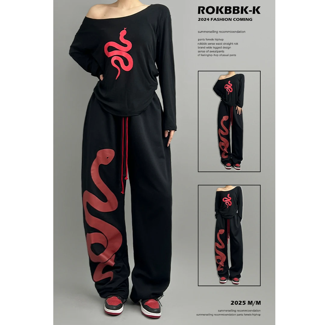 ROKBBK-K/布韩欧美jazz爵士穿搭街舞运动裤宽松嘻哈休闲裤女衣服