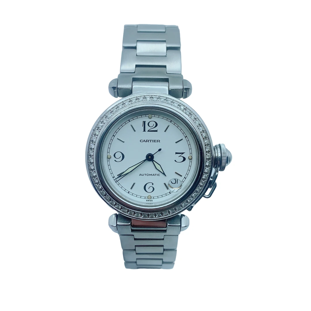 95新 Cartier/卡地亚 70530/卡地亚帕莎自动机械腕表/35盘/后钻