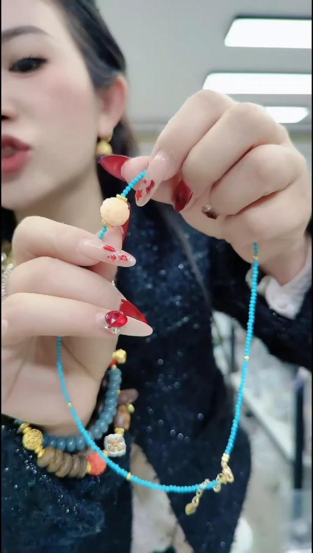 【闪购商品】玛瑙/玉髓颈饰合金3038 绣球松松链