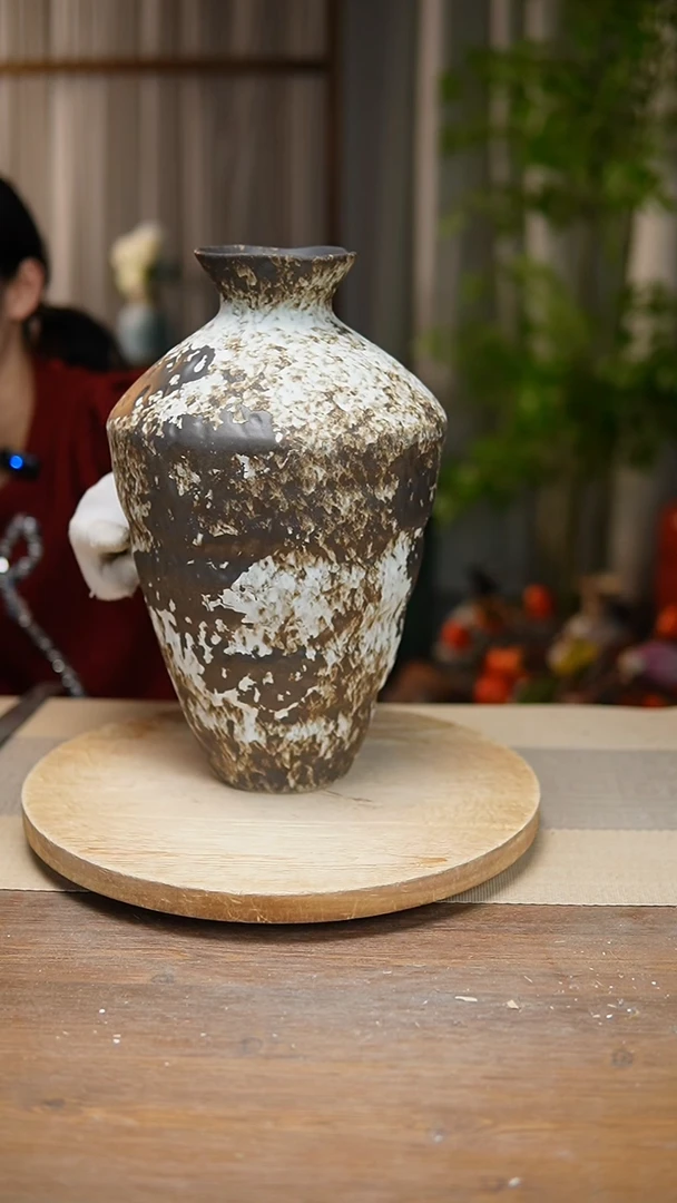 【闪购商品】陶瓷   花器诧寂黑高脚