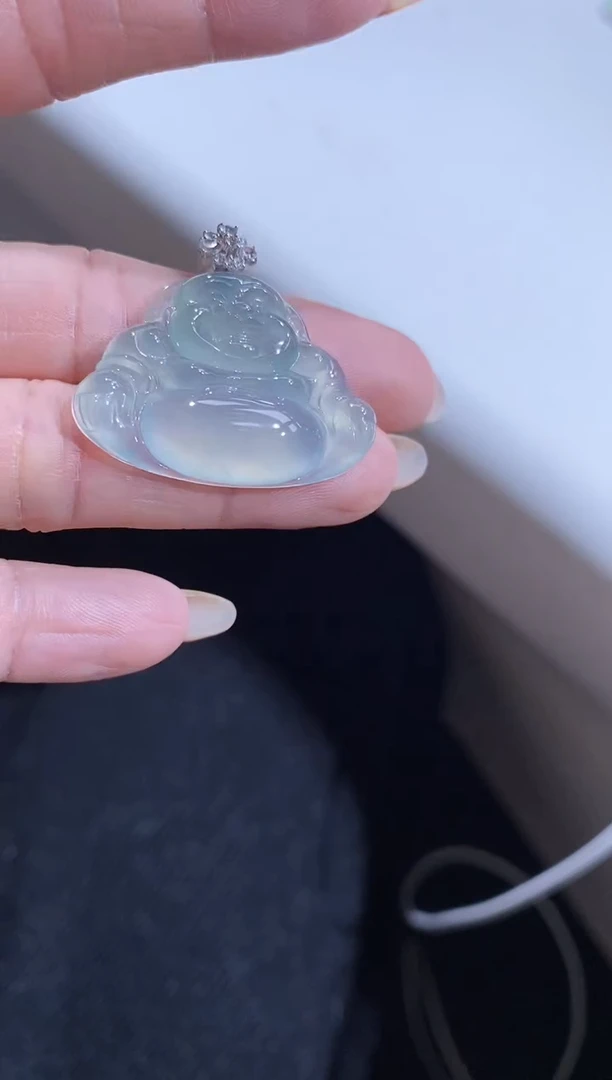 吊坠(不含链)18K金镶嵌翡翠佛公