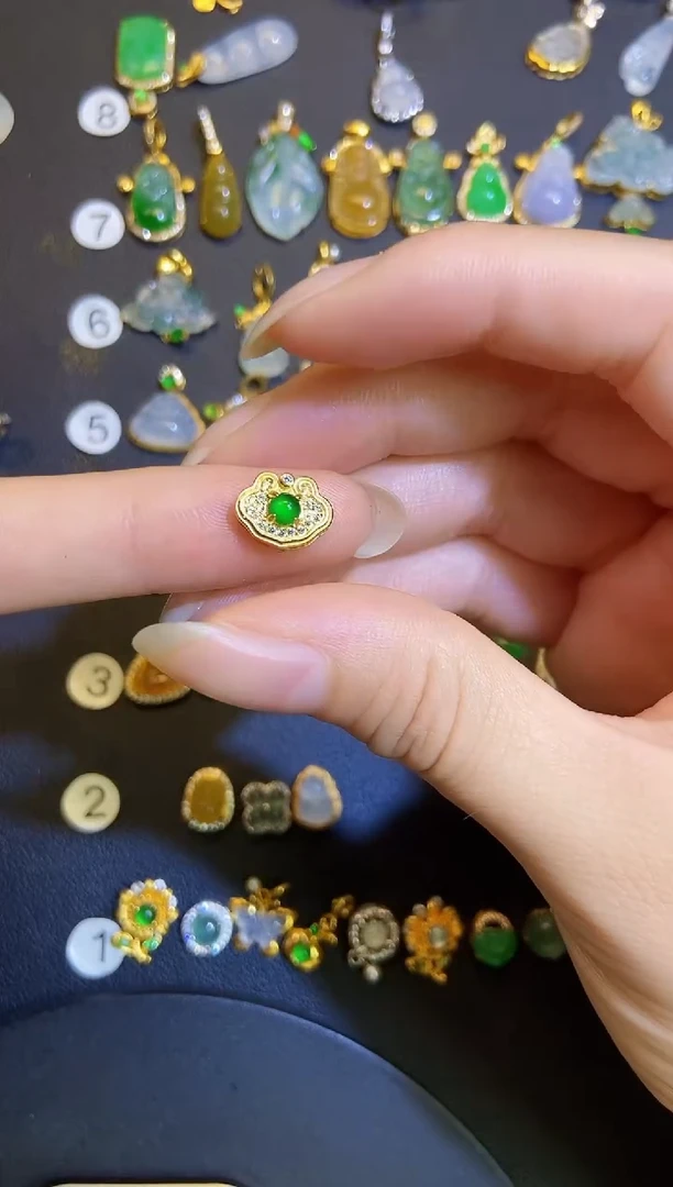 吊坠(不含链)银S925镶嵌翡翠1