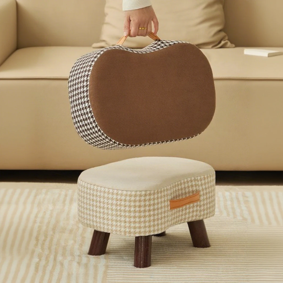 家用客厅茶几门口换鞋凳小凳子板凳木质软包小矮加厚彩色家用凳子