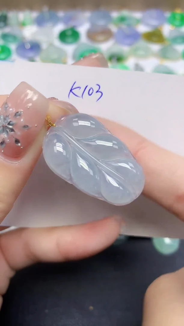 颈饰18K金镶嵌翡翠天然缅甸翡翠A货翡翠百元以上9元证书费自理