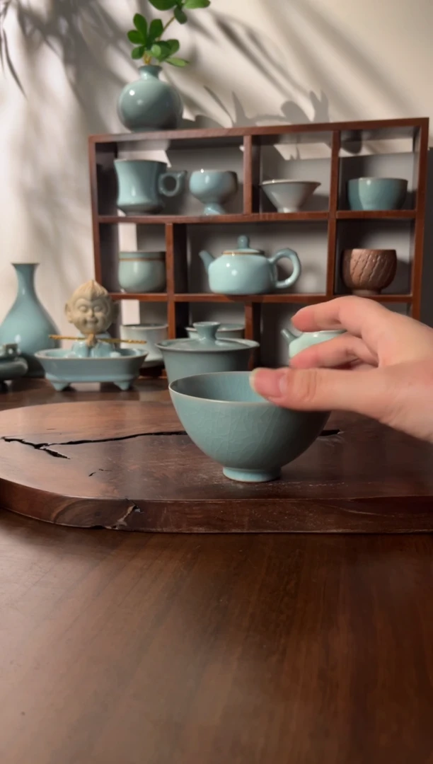 【闪购商品】杯清凉寺李布托仿古釉色鸡心杯