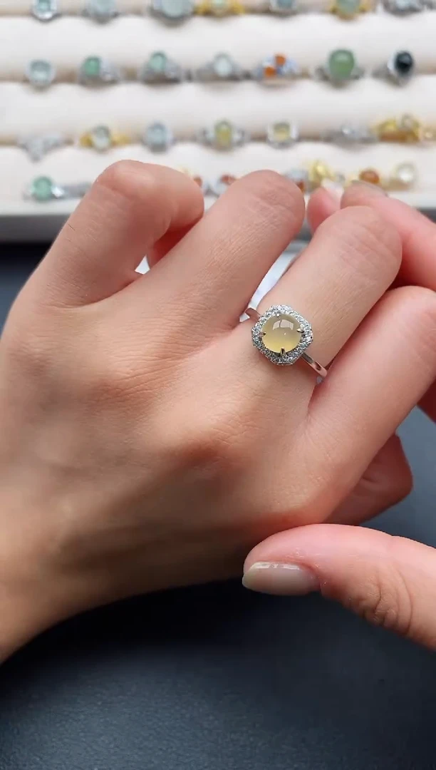 银S925镶嵌戒指翡翠3333333+1