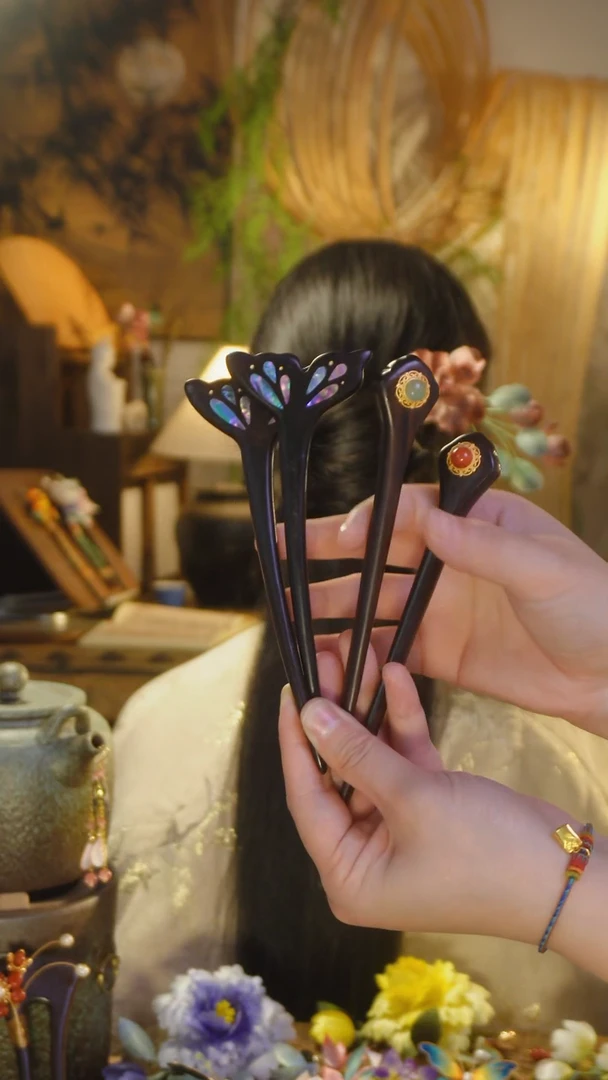 木原创设计定制组合木簪4支