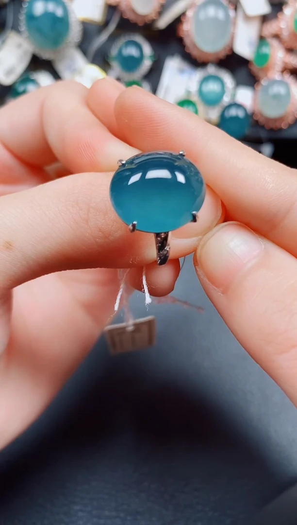 银S925镶嵌戒指翡翠翡翠