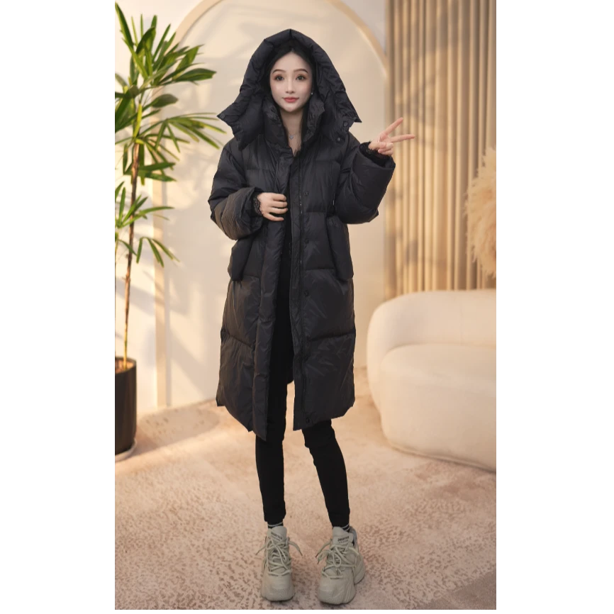 【羽绒服】2025新款加绒加厚保暖时尚长款羽绒服8801款