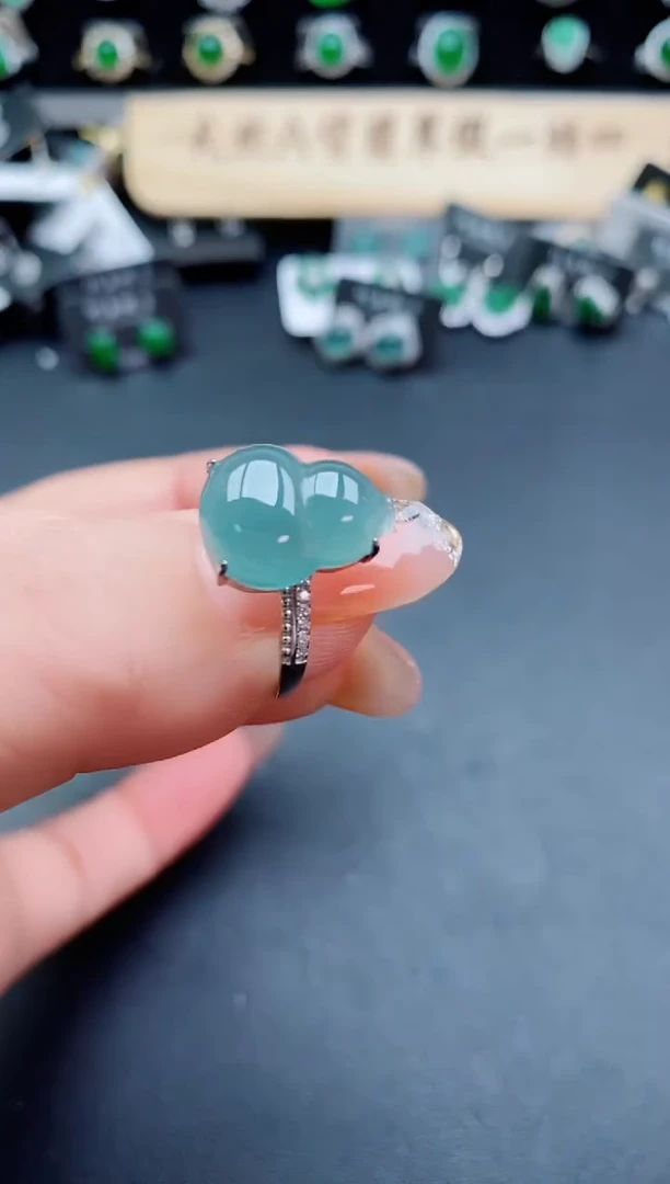 银S925镶嵌戒指翡翠1