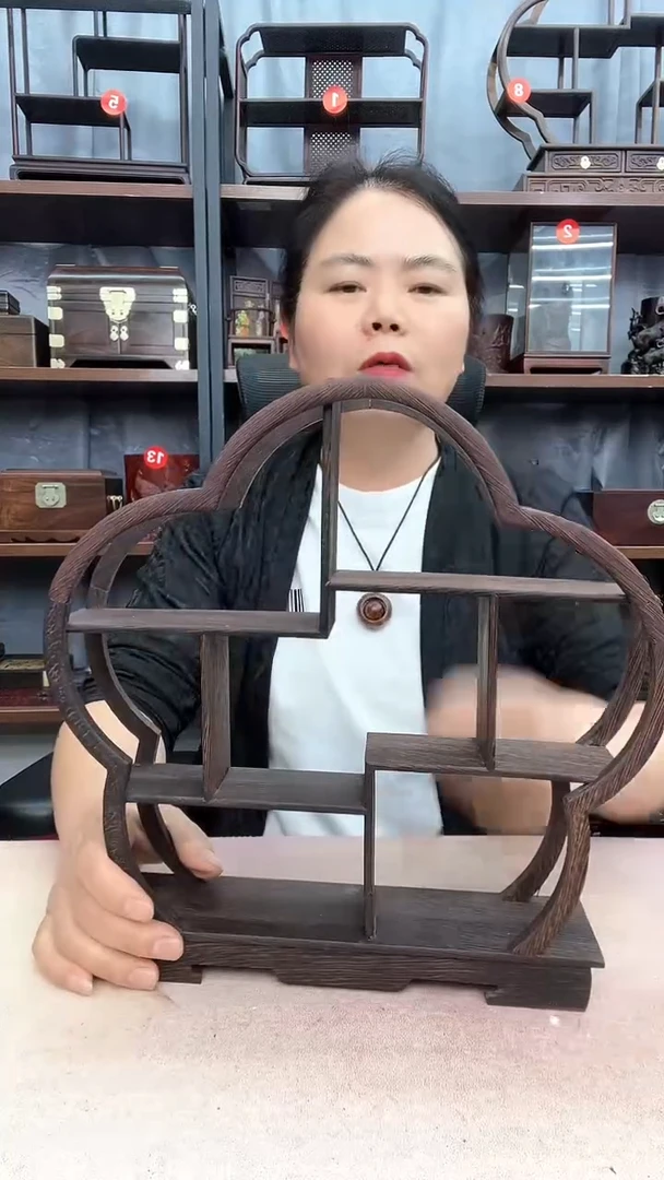 鸡翅木类端景台2970小李子红木工艺品
