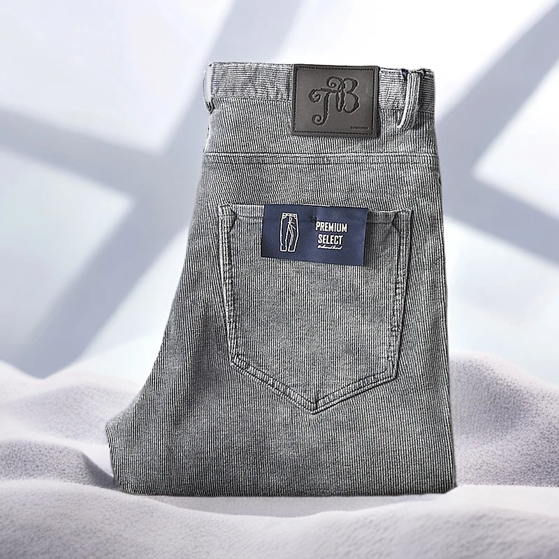 秋冬厚款进口柔软亲肤复古水洗灯芯绒直筒男裤五袋款灯草绒休闲裤