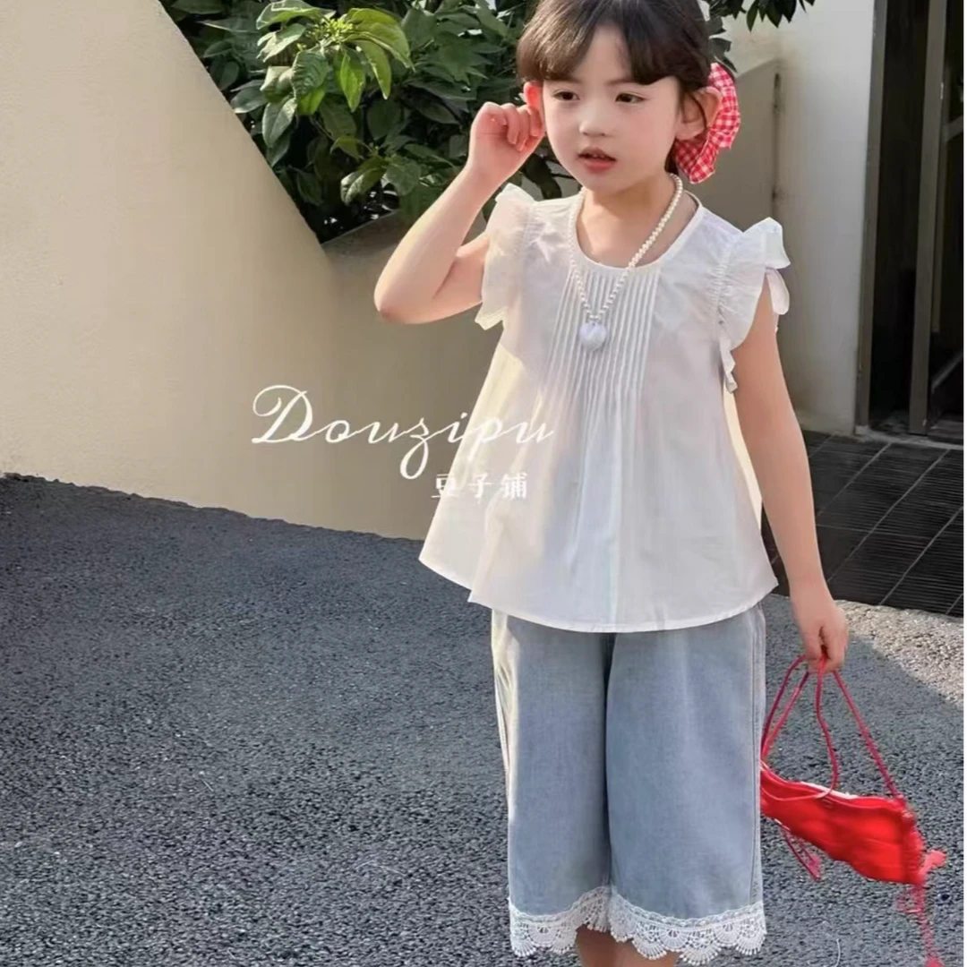 【线下实体品牌童装】女童夏季韩版棉质无袖套装 251527