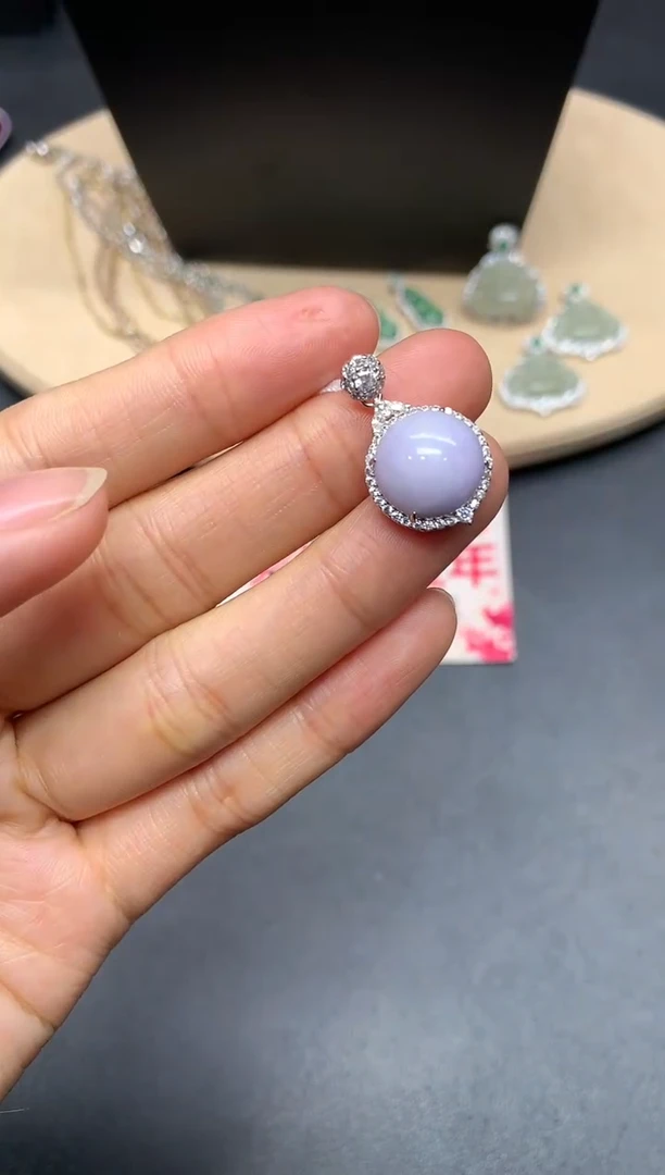 【闪购商品】翡翠吊坠(不含链)银S925镶嵌蛋面【多样性发其一】