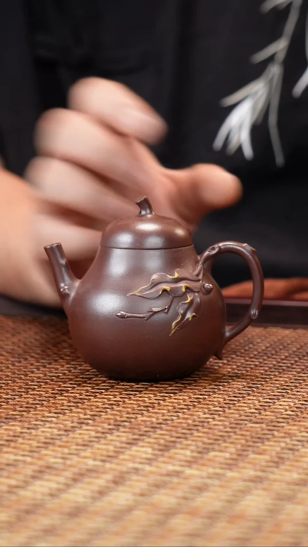 茶壶紫砂宜兴紫砂紫泥花器
