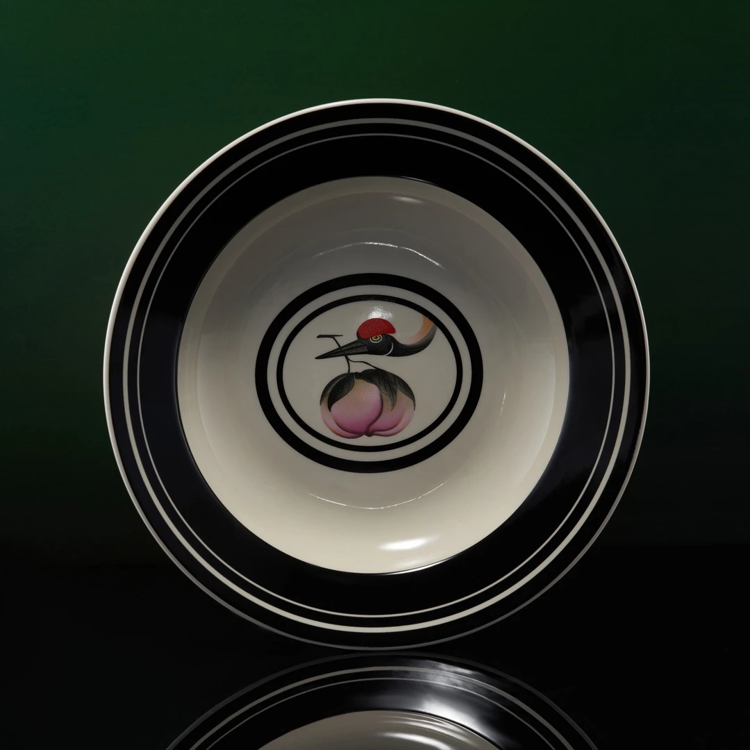 XIXINGLE/喜行乐仙桃引鹤深盘 餐盘/摆件 不支持退换货