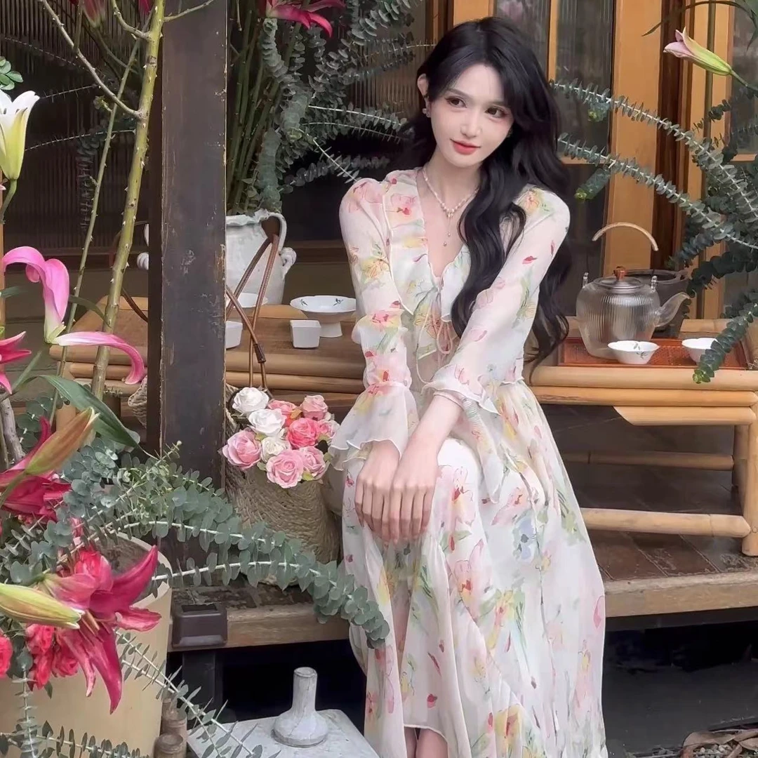 洋洋●春日繁花C4LYQ4697连衣裙预女装连衣裙碎花