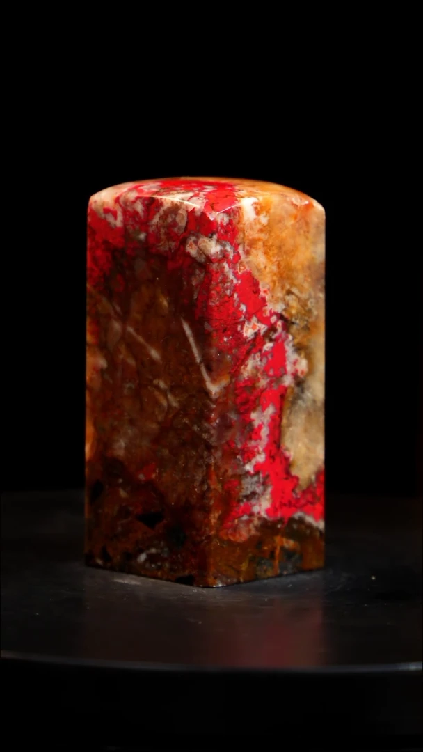 鸡血石刘关张鸡血石