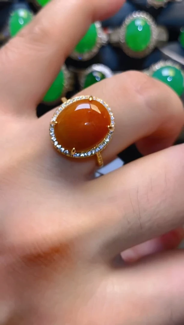 翡翠银S925镶嵌耳饰天然