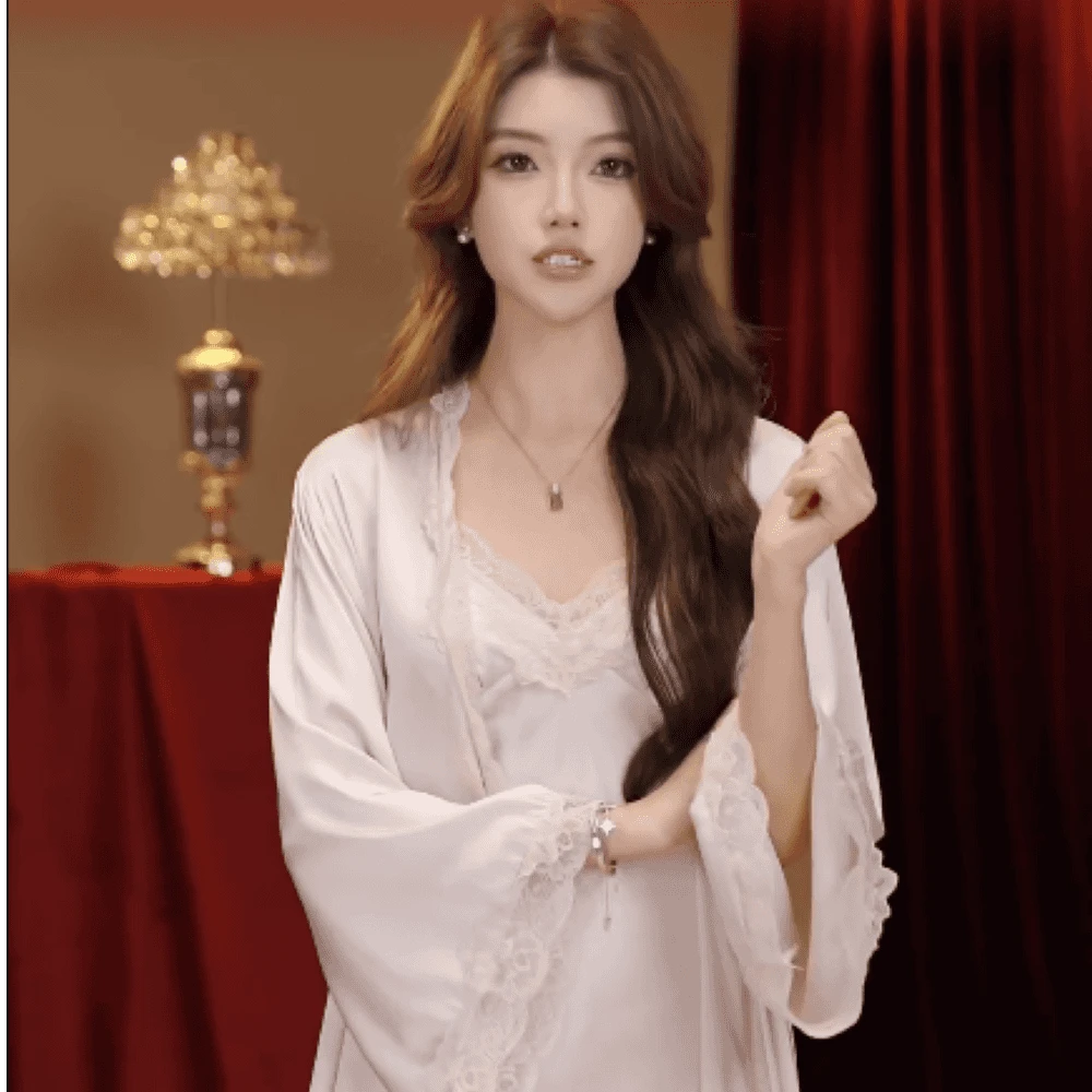 达芬奇密码睡袍性感睡衣晨袍女款爆款2025新款出片吊带睡裙家居服