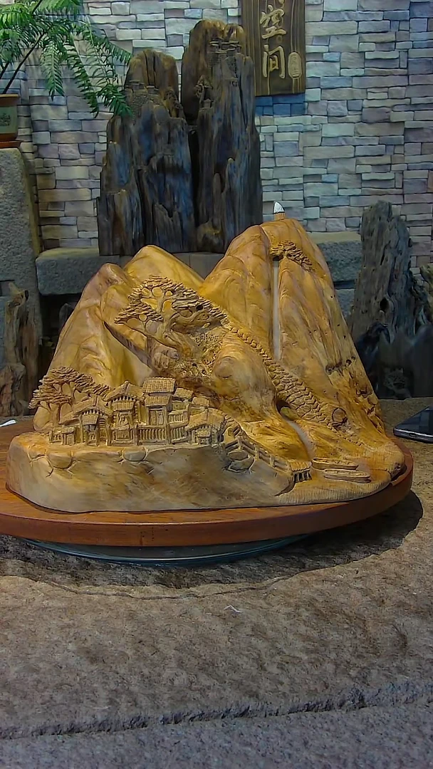 木金丝楠木山水摆件