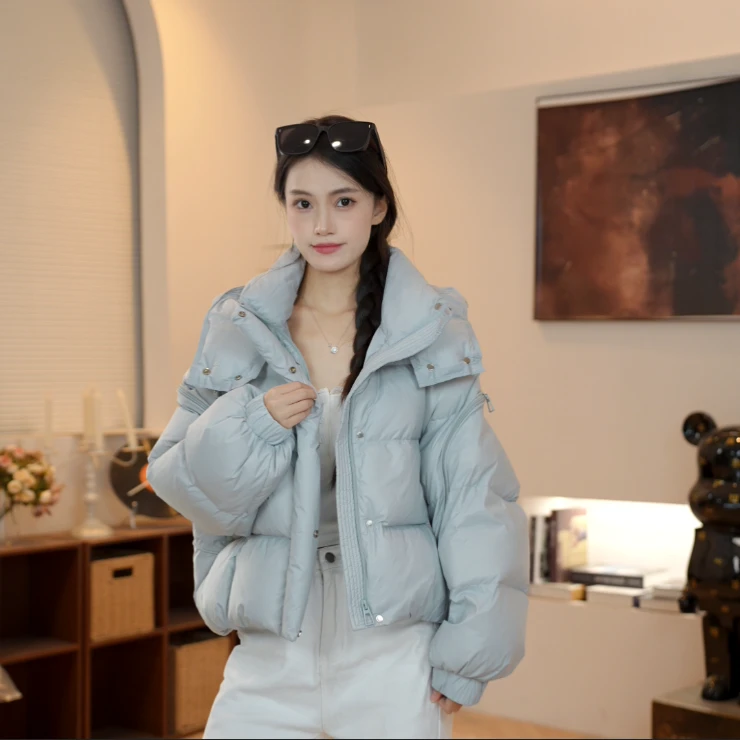 泡芙短款羽绒服女款2025年冬新款连帽短款外套
