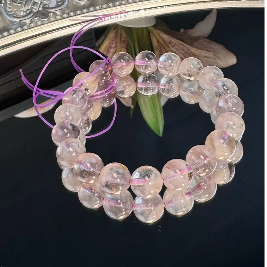 天然紫兔毛水晶手串A0064#1