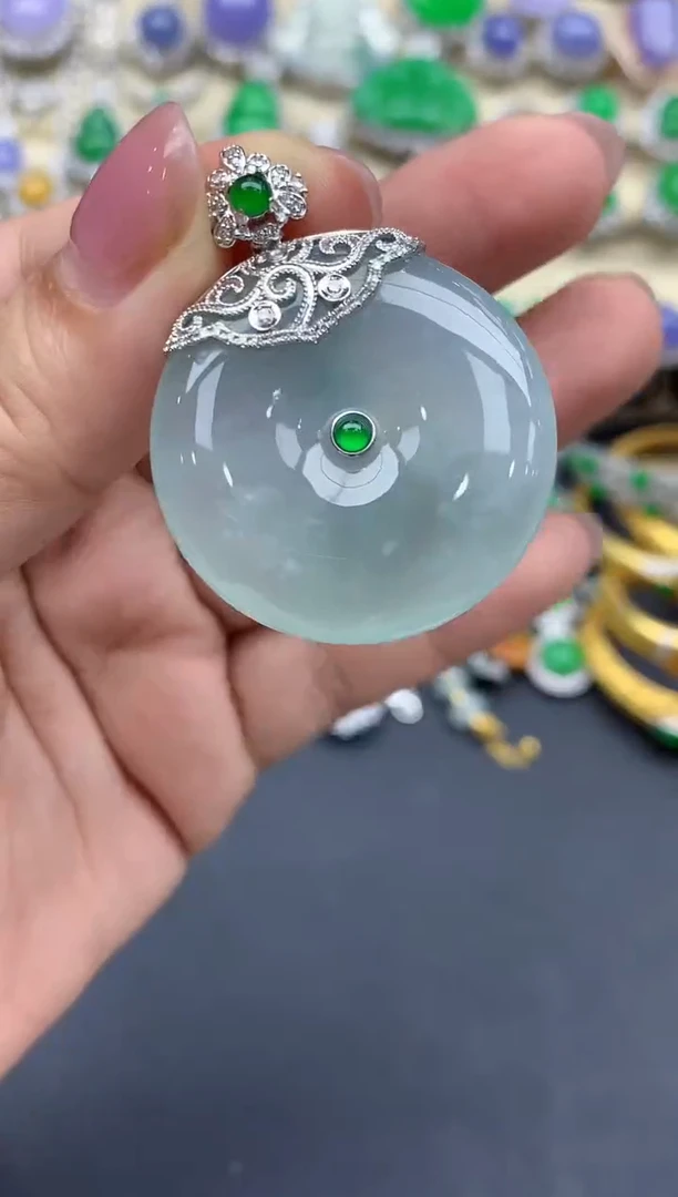 翡翠18K金镶嵌颈饰124-春日珠宝