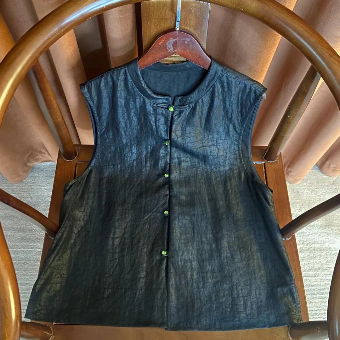 【云柯】时尚女装中国风优雅高档传统新中式马甲宽松型圆领复古薄款