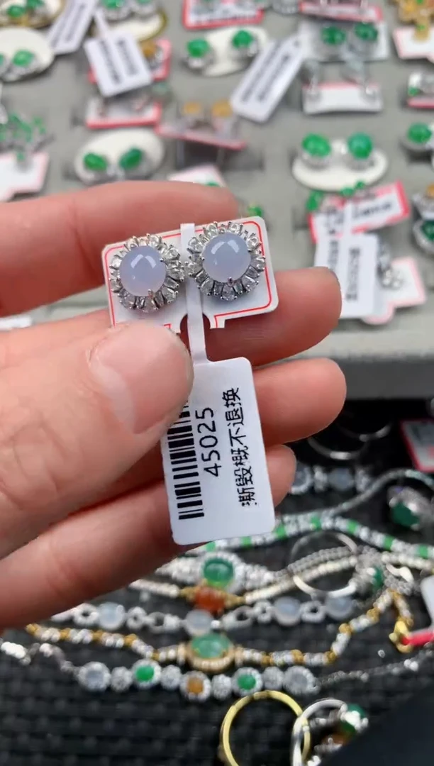 银S925镶嵌戒指翡翠4        7